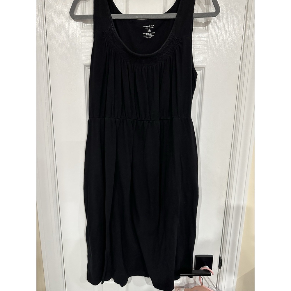 Sonoma Woman Black Casual Dress 1x